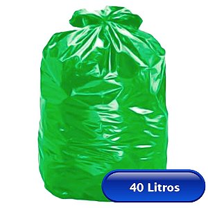 SACO DE LIXO VERDE 40LTS C/100
