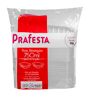 POTE RETANGULAR S/ TAMPA 750ML  C/260 - PRAFESTA