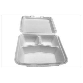 ESTOJO ISOPOR 25X27X8 - 3 DIV 1100ML C/TAMPA ACOPLADA FD C/100 - (TH-201-3D) - T