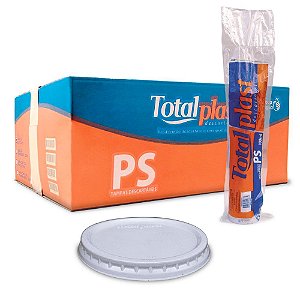 TAMPA PLASTICA P/ POTE 100ML E COPO 200ML  CX C/2000 (20X100) - TOTALPLAST