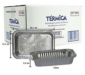 QUENTINHA DE ALUMINIO T131 - 730ML CX C/100 - TERMICA