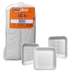 BANDEJA ISOPOR B1 RASA FD C/400 (TRL-01) - TOTALPLAST