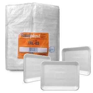 BANDEJA ISOPOR B3 RASA 18X23 FD C/400 (TRL-03) - TOTALPLAST