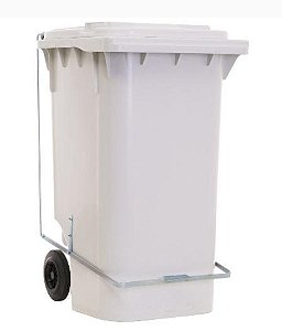 LIXEIRA BRANCA C/ PEDAL 240LTS