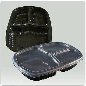 EMBALAGEM BANDEJA BCA 3 DIV BAIXA 850ML CX C/100 G331 - GALVANOTEK