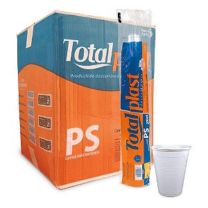 COPO 200ML PS BRANCO CX C/2500 (25X100) - TOTALPLAST
