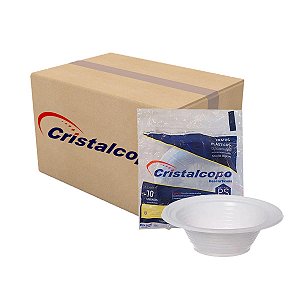 PRATO PLASTICO BRANCO FUNDO 12CM CX C/1000 - CRISTALCOPO