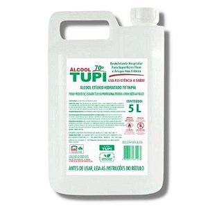 ALCOOL LIQUIDO 70+N887 HOSPITALAR C/5 LITROS - TUPI