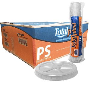 TAMPA PLASTICA P/COPO TERMICO 240ML S/FURO CX C/1000 - TOTALPLAST