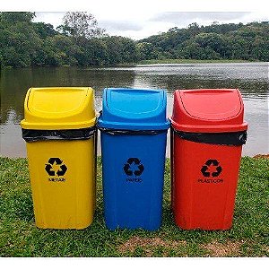LIXEIRA BASCULANTE 60L CINZA