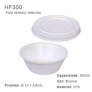 POTE TERMICO ISOPOR 300 ML C/400- (HF 300)- FIBRAFORM