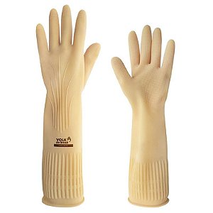 LUVA RANHURADA LATEX G (9) BEGE - VOLK