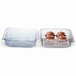EMBALAGEM 1 DOCE QUADRADO C/TAMPA ARTIC. 103X103X47 CX C/300 - PF641 - PACKFORM