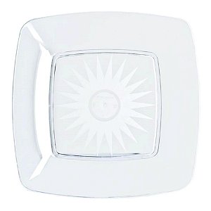 PRATO QUADRADO ACRILICO CRISTAL 21CM C/10 - STRAWPLAST