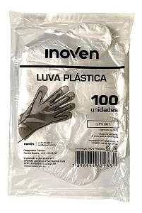 LUVA DESCARTAVEL PLASTICA C/100 UND ( 50 PARES )- INOVEN