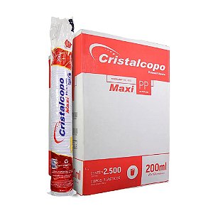 COPO 200ML PP TRANSPARENTE CX C/2500 (25X100) - CRISTALCOPO