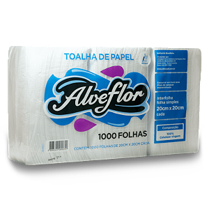 PAPEL TOALHA INTERF.100% CEL.20X20 F SIMPLES C/1000 - ALVEFLOR
