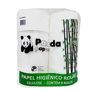 PAPEL HIGIENICO ROLAO 100% CEL.F SIMPLES C/8 ROLOS - PANDA PAPER