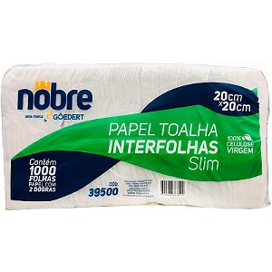 PAPEL TOALHA INTERF. 100% CEL. 20X20 F SIMPLES C/1000 - SLIM NOBRE