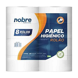 PAPEL HIGIENICO ROLAO 100% CEL. F. SIMPLES C/8X300MTS - NOBRE GOEDERT