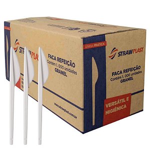 FACA LEVE REFEICAO BRANCA CX C/1000 - STRAW