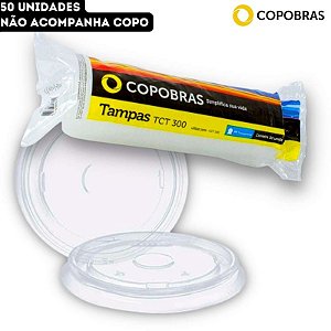 TAMPA PLASTICA P/COPO TERMICO 300ML CX C/1000 - COPOBRAS