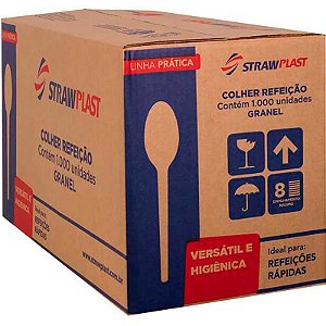 COLHER LEVE REFEICAO BRANCA CX C/1000 - STRAW