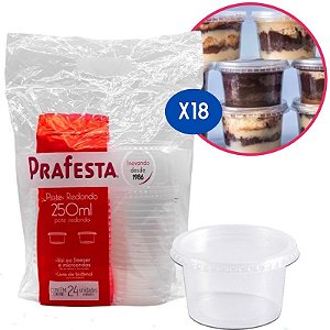 POTE REDONDO P/ FREEZER E MICROONDAS 250ML CX C/432 (18X24) - PRAFESTA