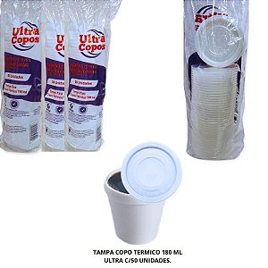 TAMPA PLASTICA P/COPO TERMICO 180ML CX C/1000 - ULTRATHERM