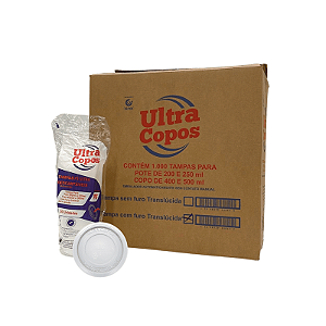 TAMPA PLASTICA P/COPO 400ML/500ML E TERMICO 240ML/300ML S/FURO C/1000 - ULTRA