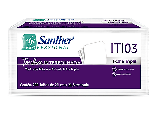 PAPEL TOALHA INTERF INOVATTA FOLHA TRIPLA 22X21,4 CX C/2400 (ITI03) - SANTHER
