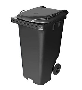 CONTENTOR DE LIXO 240LTS EURO PRETO C/ RODAS