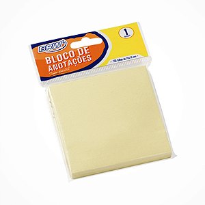 BLOCO ADESIVO 76MM X 76MM AMARELO C/100 - BRW