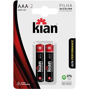 PILHA ALCALINA AAA 1,5V C/ 2 UND