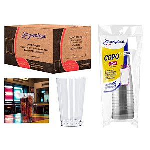 COPO DE ACRILICO 300ML CX C/120 (12X10) - STRAWPLAST