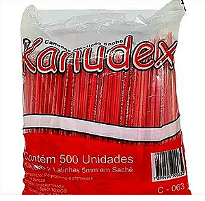 CANUDO PLASTICO VERMELHO EMBALADO INDIVIDUAL P/GARRAFA C/500 - KANUDEX
