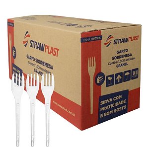 GARFO LEVE SOBREMESA CRISTAL CX C/1000 - STRAW