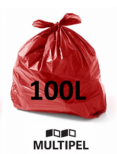 SACO DE LIXO VERMELHO 100LTS COM 100
