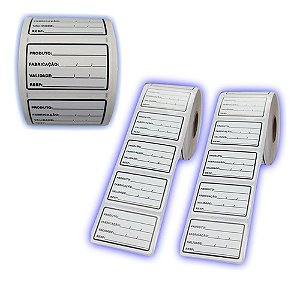 ETIQUETA 61 X 40 - CX C/ 432 ETIQUETAS ( FAB/VAL/PROD)