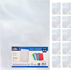 PASTA L A4 220MM X 310MM CRISTAL - DELLO