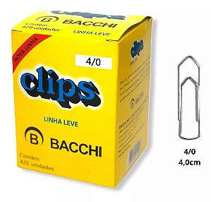 CLIPS 4/0 GALVANIZADO LINHA LEVE CX C/420 - BACCHI