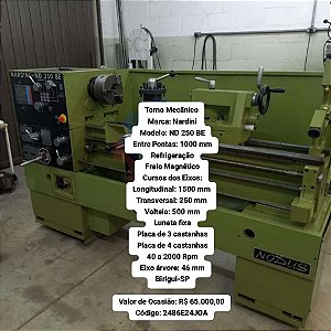 Torno Mecânico Nardini ND 250 1000mm