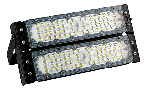 Refletor LED Modular 100W Prova D'água 110v/220v 6500k Branco Frio Bivolt Potente Aluminio