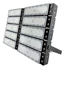 Refletor LED Modular 500W Prova D'água 110v/220v 6500k Branco Frio Bivolt Potente Aluminio