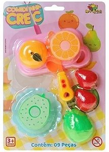 Kit Crec Crec com frutinhas de Cortar  - 9 Peças Coloridas Infantil