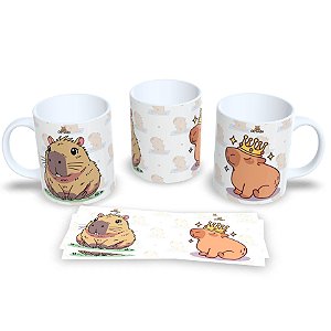 🦫 Caneca de Porcelana Capivara Fofa – Presente Criativo e Divertido