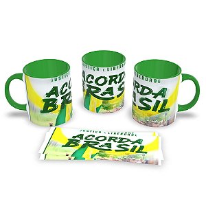 Caneca Acorda Brasil - Estampa Resistente a Micro-ondas