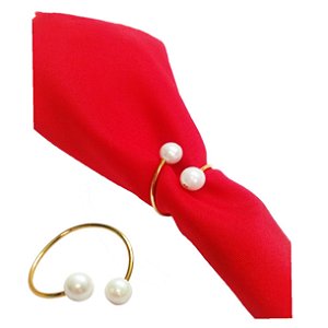 Kit 6 Argola Anel Para Guardanapo Perola Delicada Sintetica