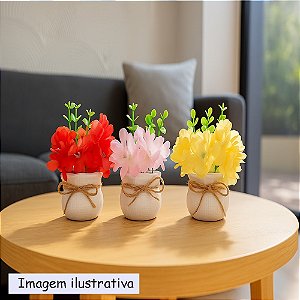 3 Vasinho Decorativo Cerejeira Delicada Com Laço Kit 3un
