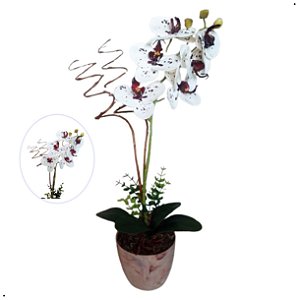 Arranjo Orquidea 3D Realista Com Vaso Galho Natural